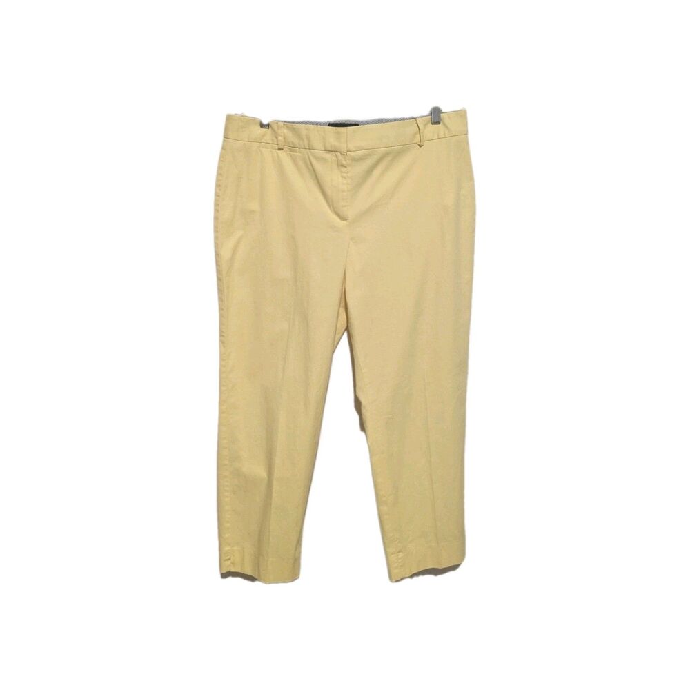 Nwt Talbots Pants Womens12 Yellow Capri Straight Preppy *Read